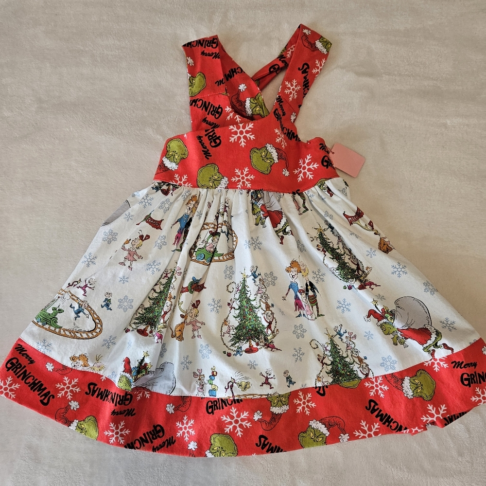 Adorable Custom-Made Girls Grinchmas Dress 2-3T